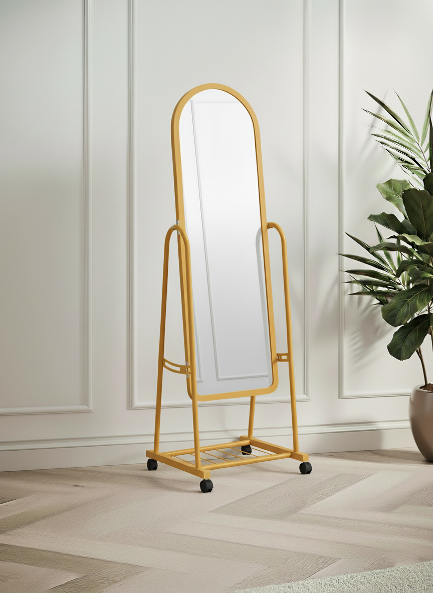Miroir sur pied avec roulette dressing