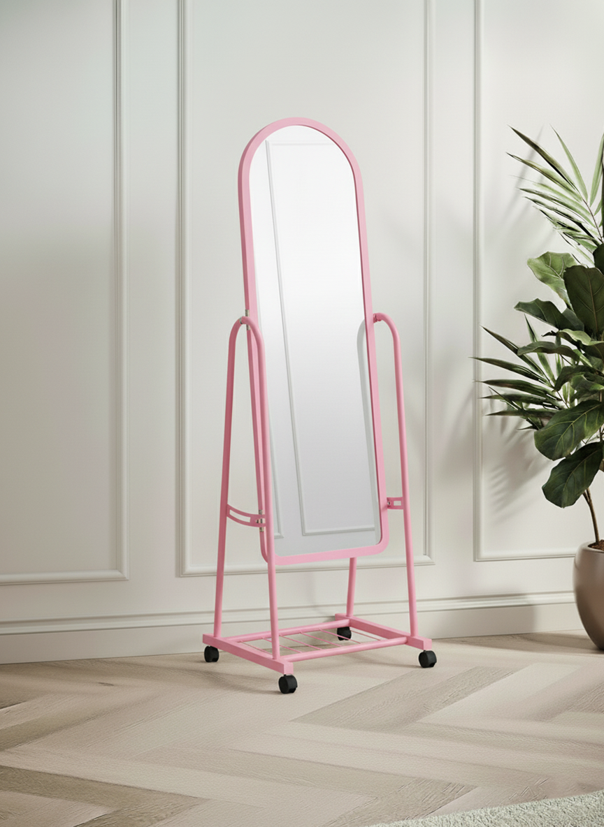 Miroir sur pied avec roulette dressing